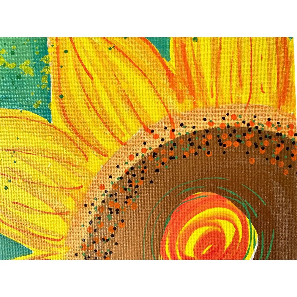 Original Art ‘Sunflower Shine 4’ Oil Marker by Artist Tristina Dietz Elmes Decor